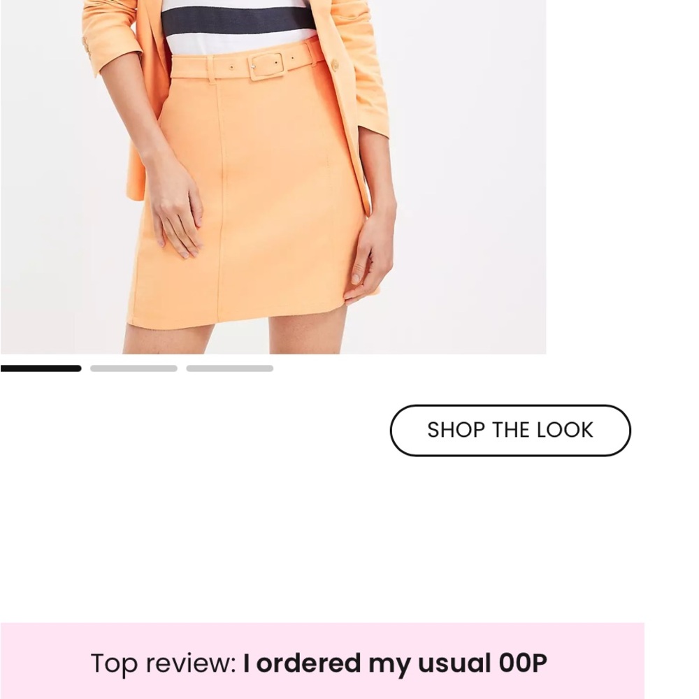 Loft Orange Creamsicle Belted Cotton Linen Skirt - Picture 4 of 4